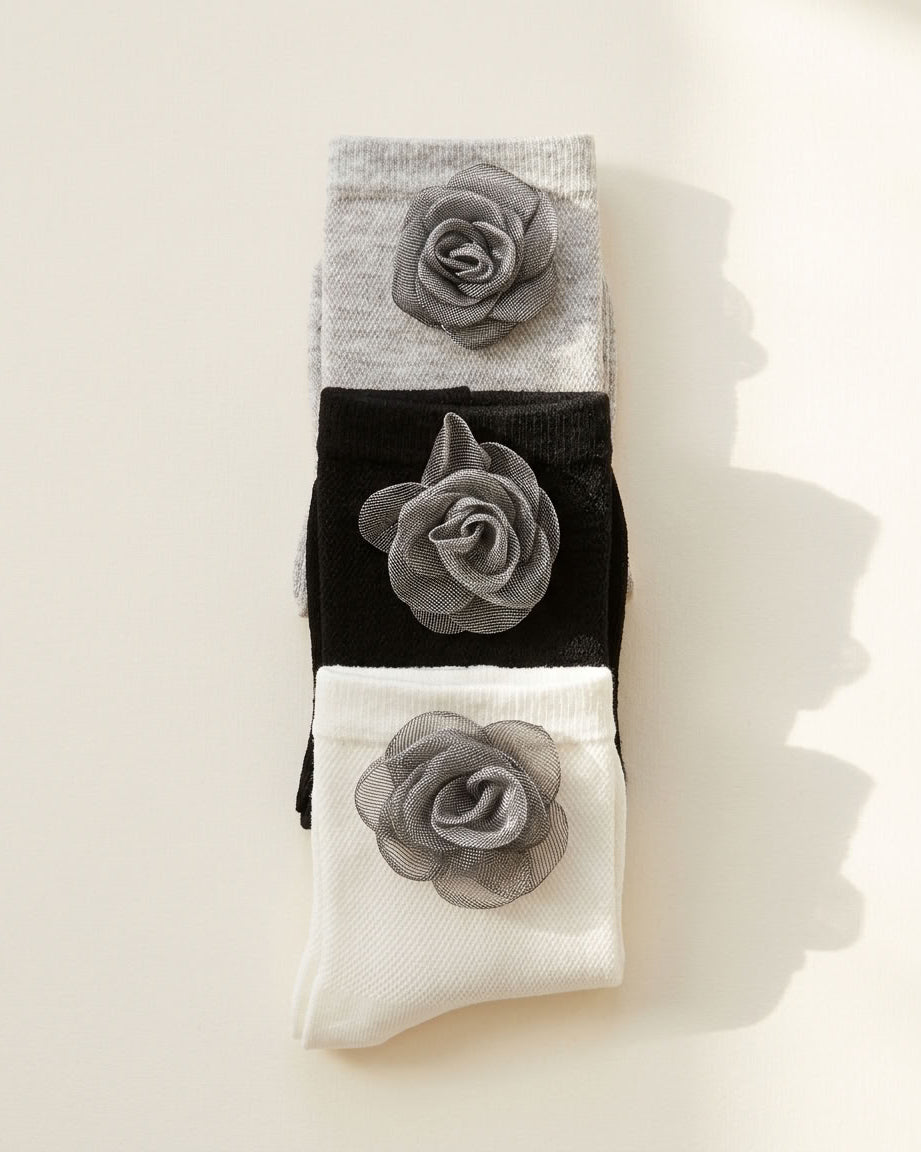 Bundled Pack, Sculpted Bloom Crew Socks - 3-Pack