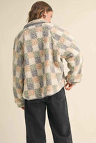 Multi Color Patterned Sherpa Jacket