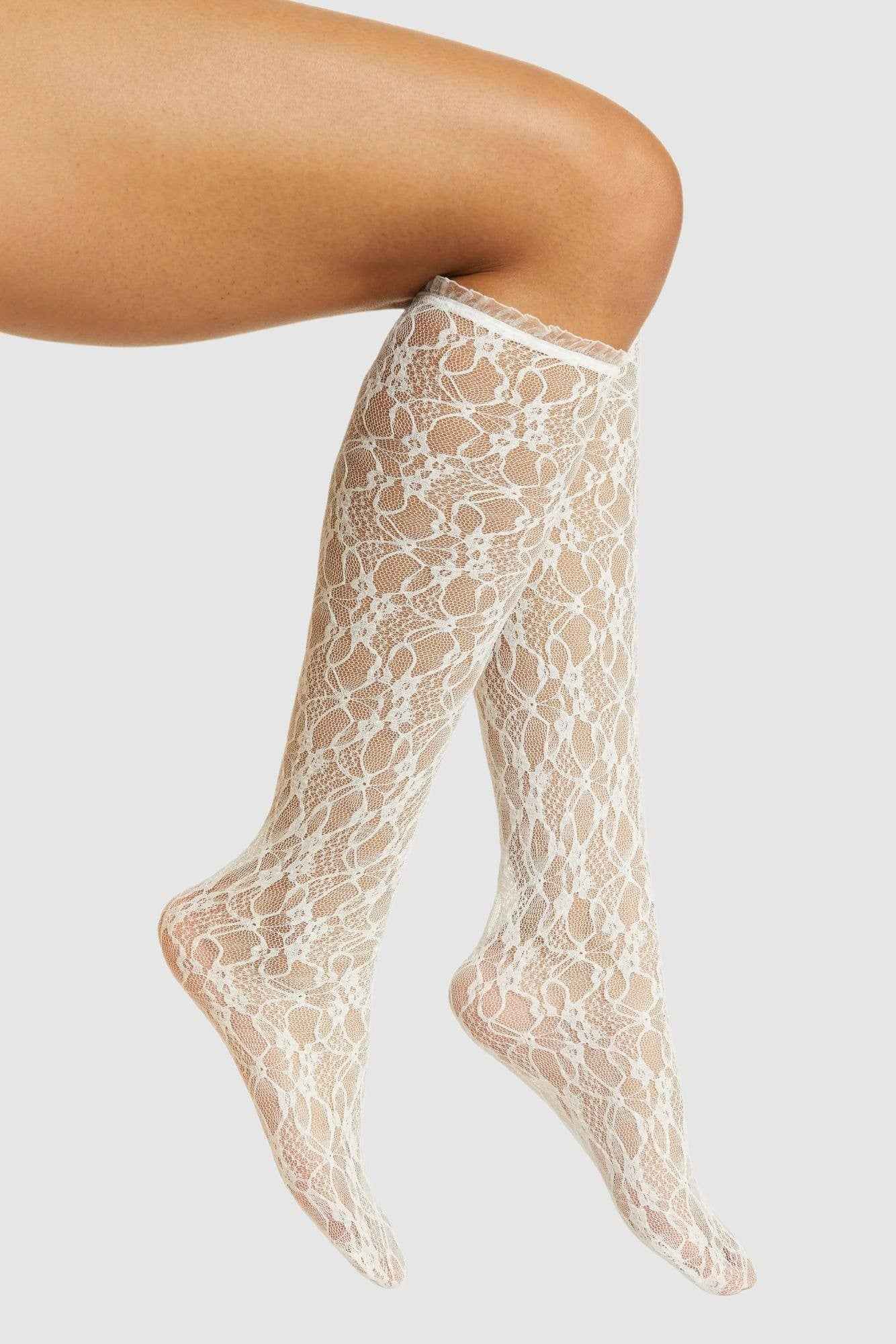 Lace Knee High Socks