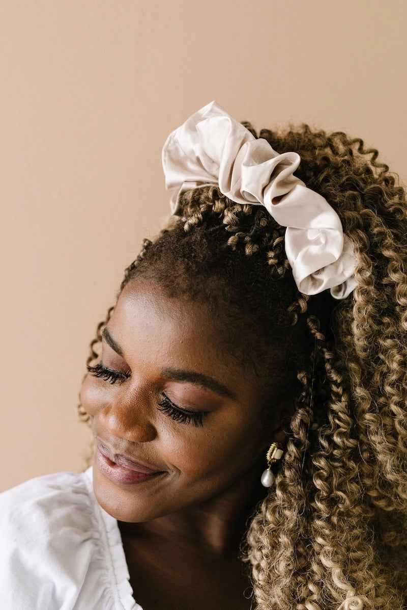 Latte Jumbo Satin Scrunchie