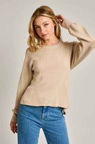 Ribbed Open Back Sweater