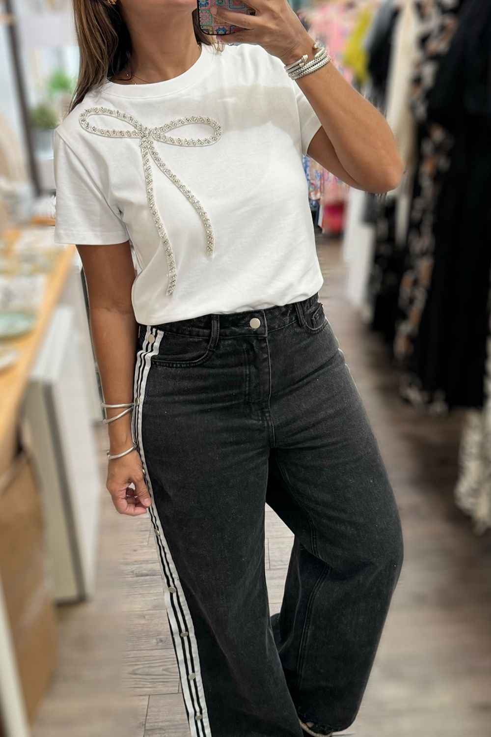 Rhinestone Bow T-Shirt