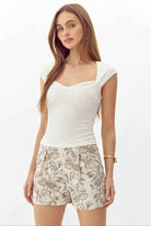 Jacquard High Waist Shorts