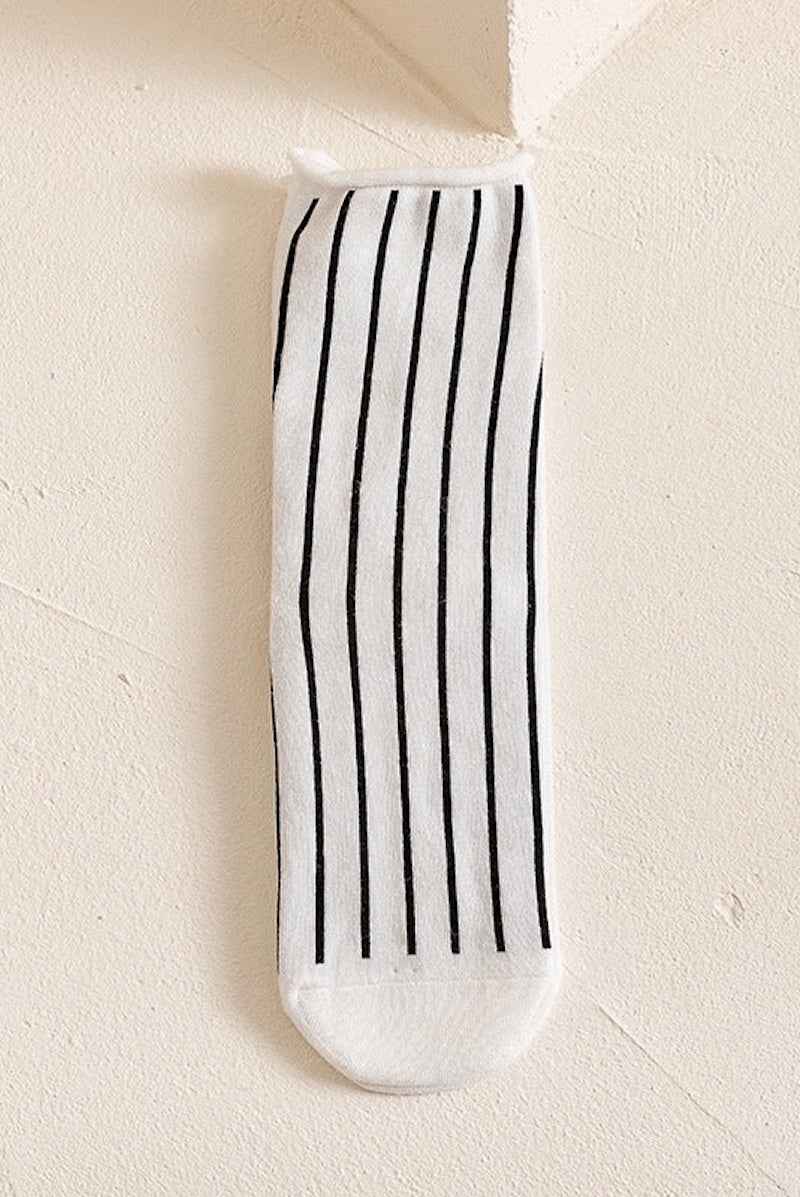 Classic Black and White Crew Socks