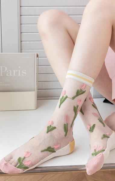 6-Pair Pack, Rufia Floral Patterned Socks