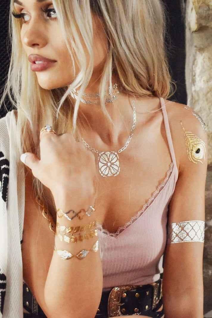 Sofia Temporary Tattoo | Boho Metallic Tattoo Sticker