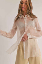 Sheer Button Down Shirt