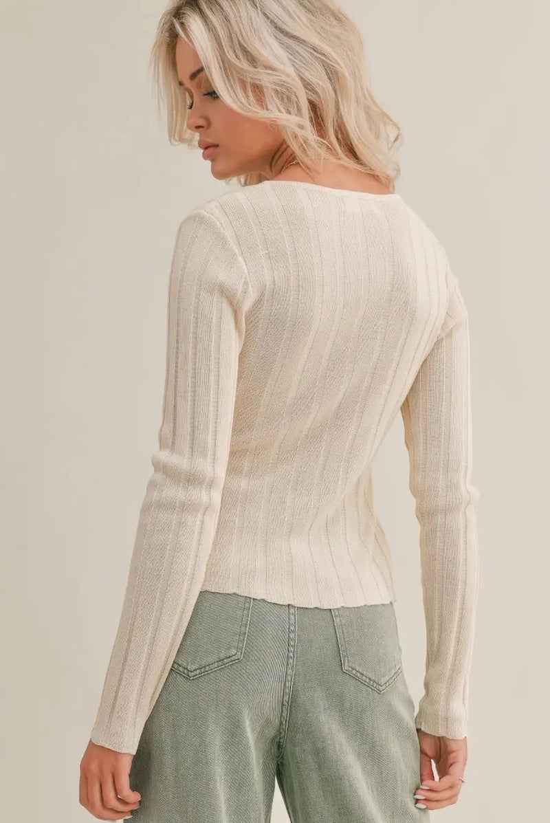 Slim Ribbed Cardigan