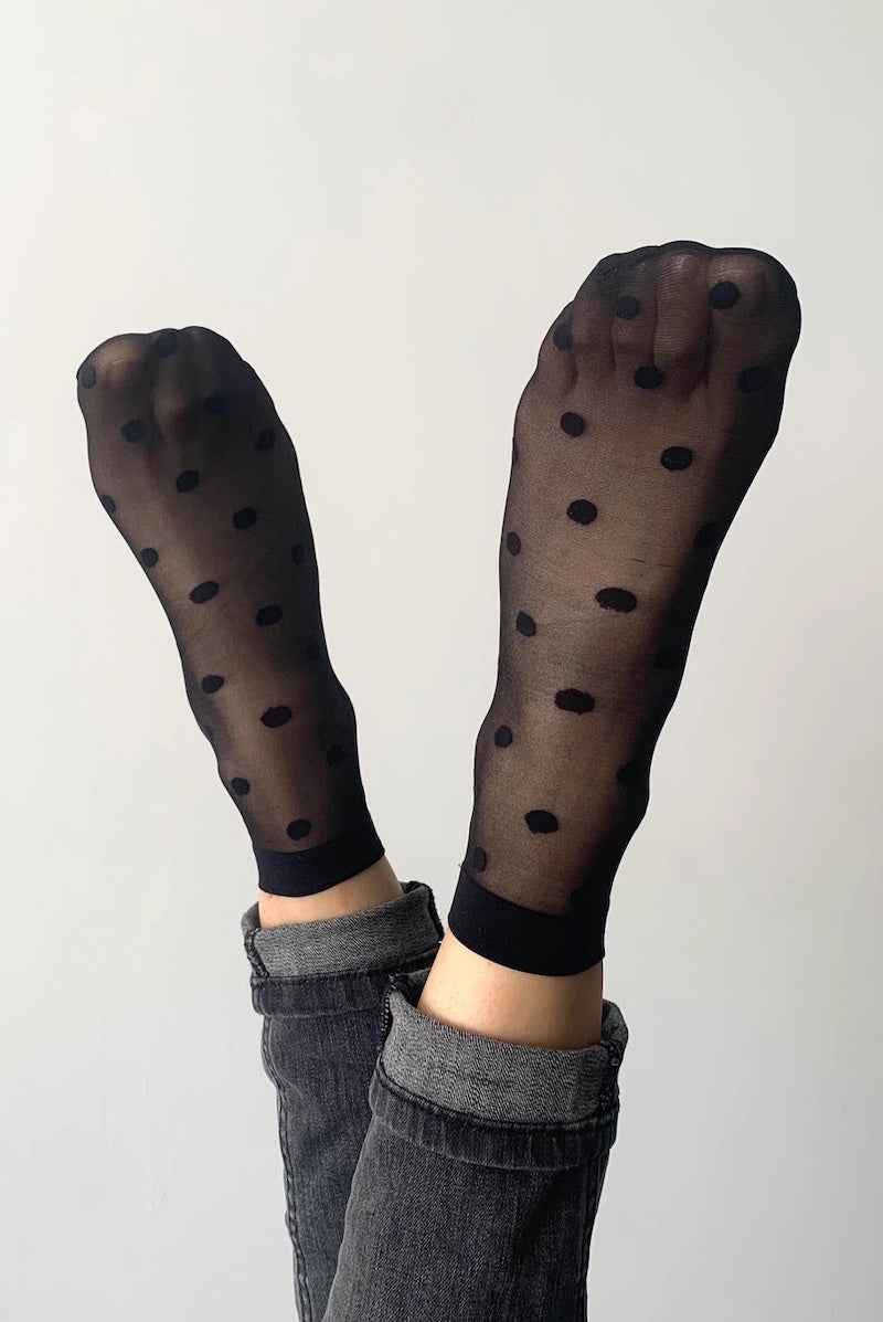 2-Pack, Sheer Ankle Polka Dot Socks