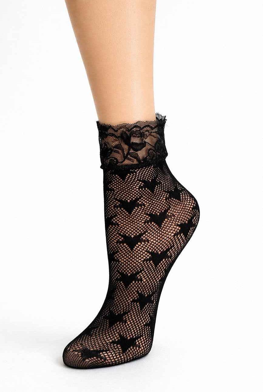 3-Pack Rose Star Net Lace Fishnet Socks