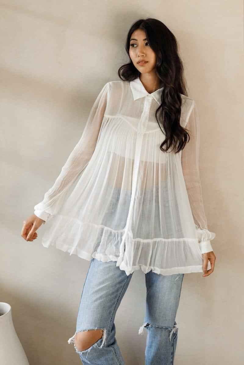 Flowy Button-Up Shirt