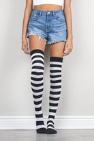 Striped Thigh High Socks 3