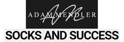 Adam Mendler Socks and Success sign with Love Classic branding, stylish high quality focus