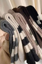Chunky Cozy Striped Crew Socks 2