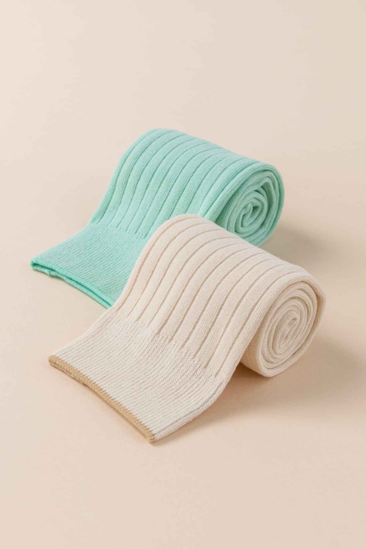 Bundled Ribbed Thigh High Socks 8