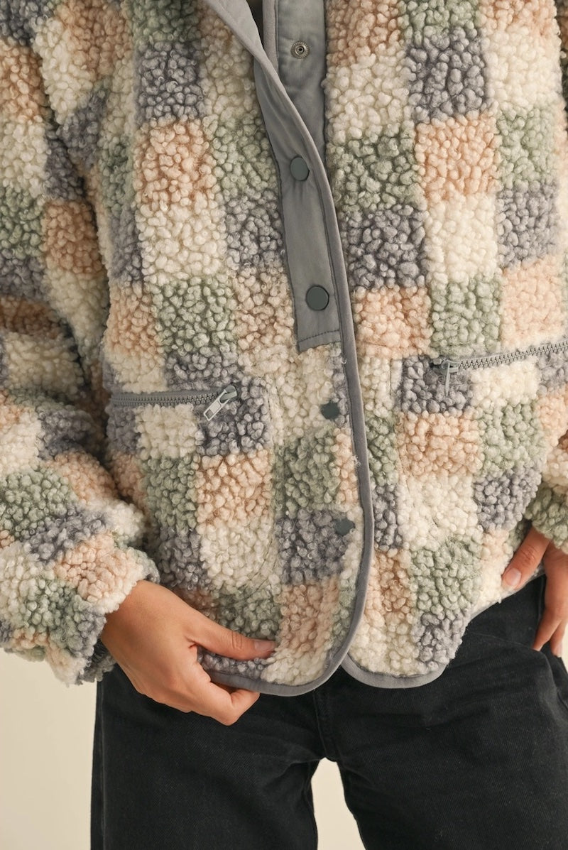 Multi Color Patterned Sherpa Jacket – Love Classic