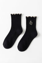 3-Pack Floral Bloom Ribbed Ruffle Crew Socks