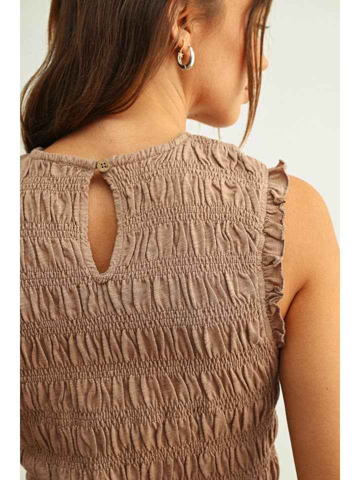 Sleeveless with All Over Smocking Top