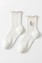 3-Pack Floral Bloom Ribbed Ruffle Crew Socks