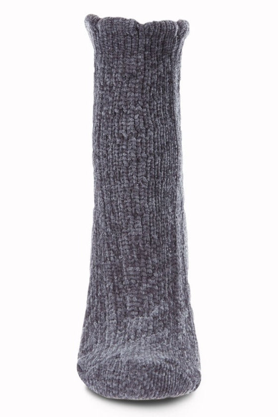 Cable Pom Pom Infused Women's Anklet Socks Stormy Skies 2