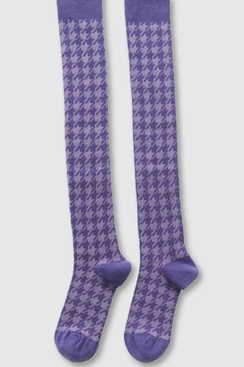 Houndstooth Knee High Socks