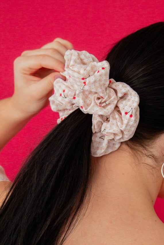 Cherry Jumbo Scrunchie
