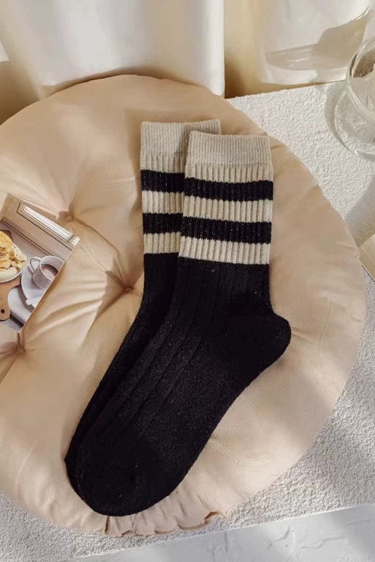 Black with Ivory Stripes