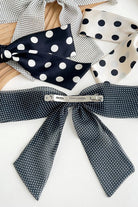 Polka Dot Ribbon Bow French Barrette Clips