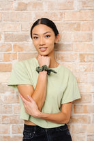 Olive Velvet Bow Scrunchie - Love Classic