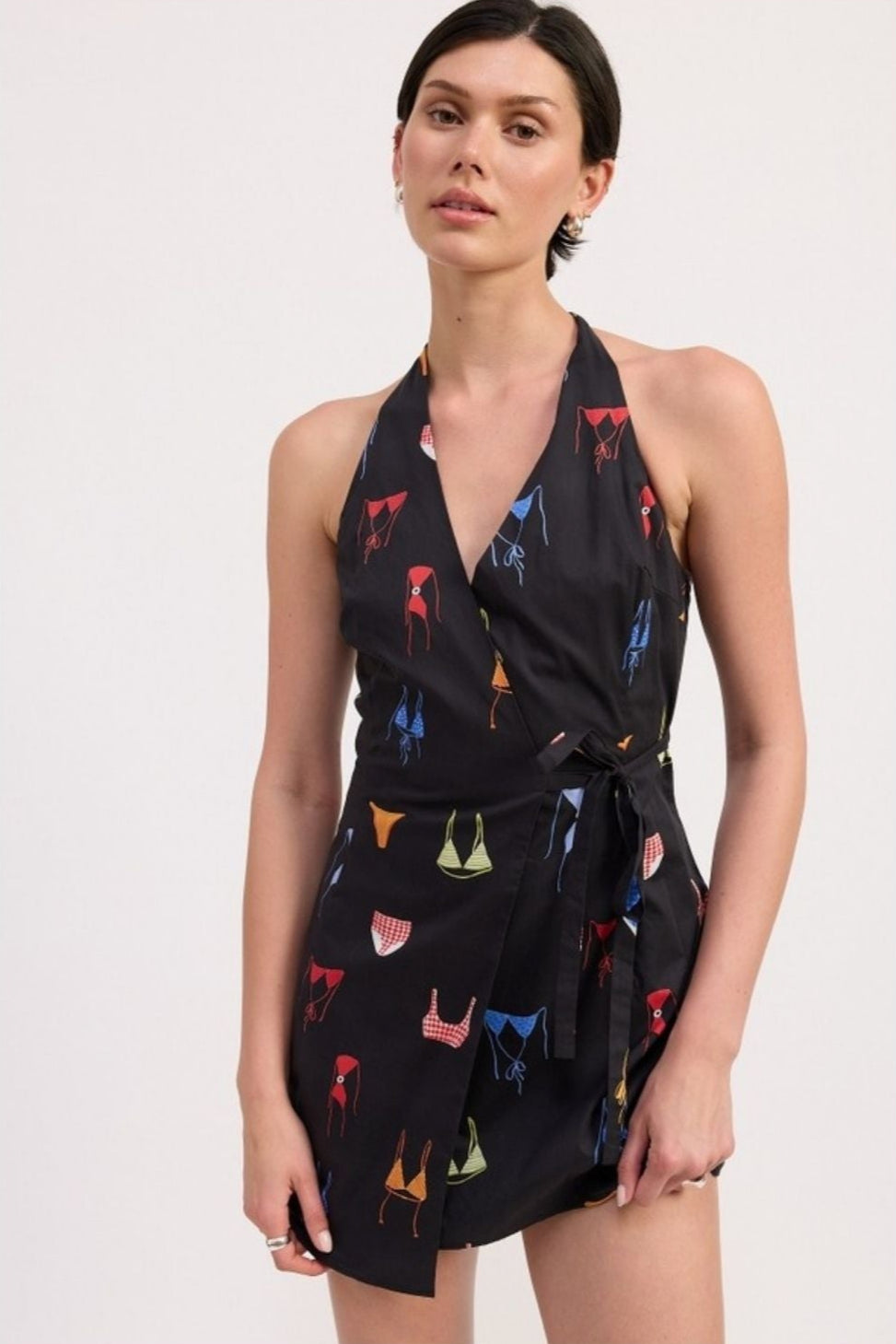 Halter Wrap Mini Dress - Love Classic