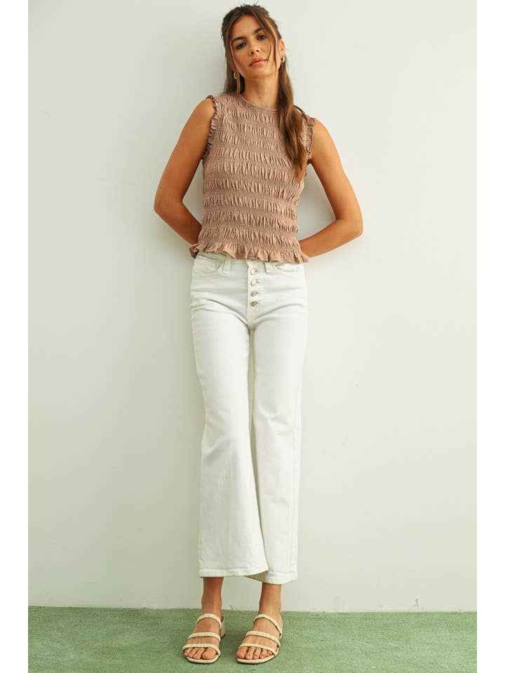 Sleeveless with All Over Smocking Top