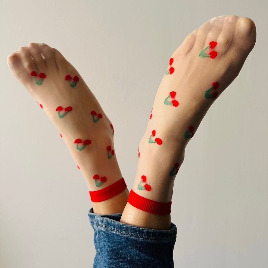Cherries Fruit Socks