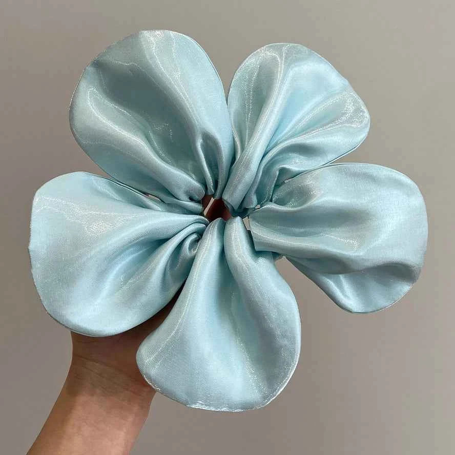 Mega Flower Petal Satin Scrunchies