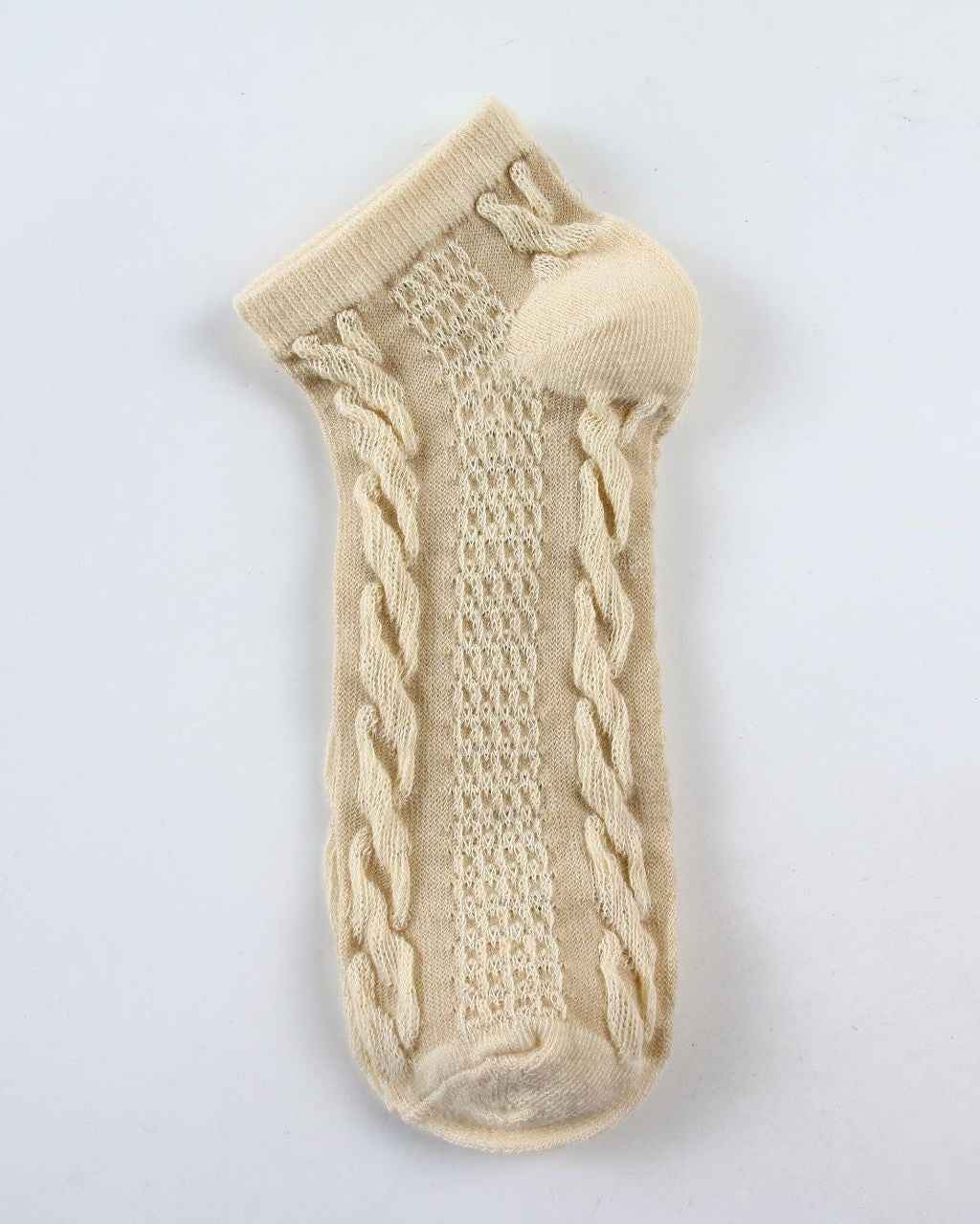 3-Pack Vintage Floral Cable Ankle Socks