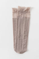 Sheer Ruffle Tulle Sock Light Gray - Love Classic