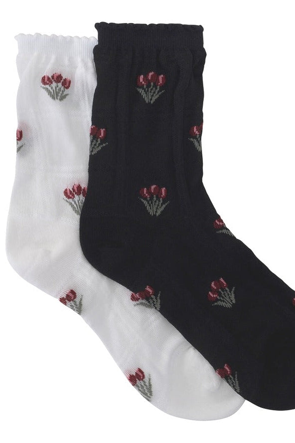 Flower Socks Black and White - Love Classic