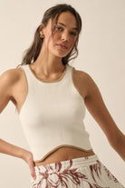 Shaper Fit Ribbed-Knit Racerback Tank Top