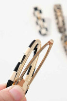 Gemma | Printed Barrette Hair Clip, Set of 2 - Love Classic 3