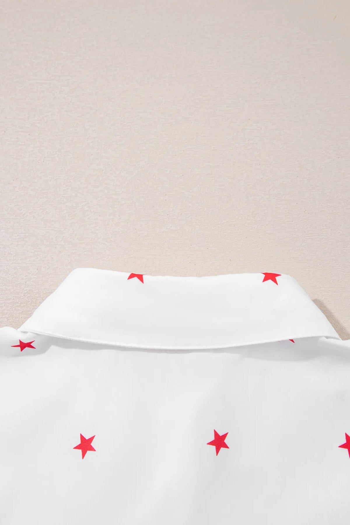 Star Print Puff Sleeve Button-Up Shirt - Love Classic 7