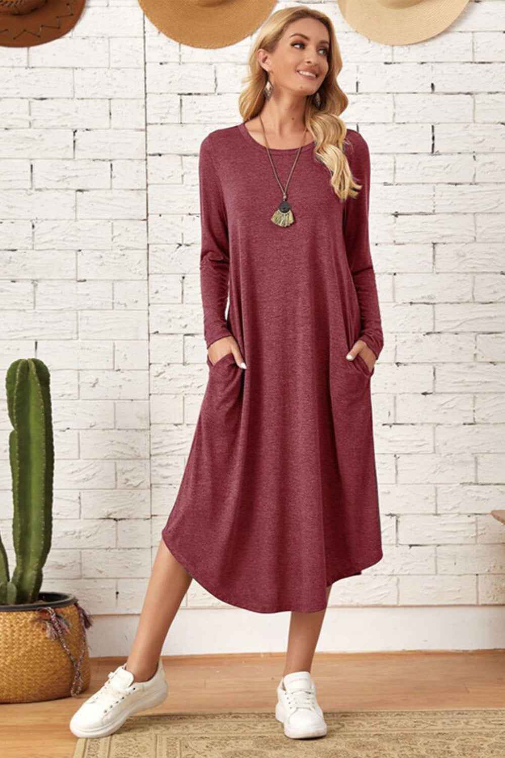 Long Sleeve Comfort Tee Dress