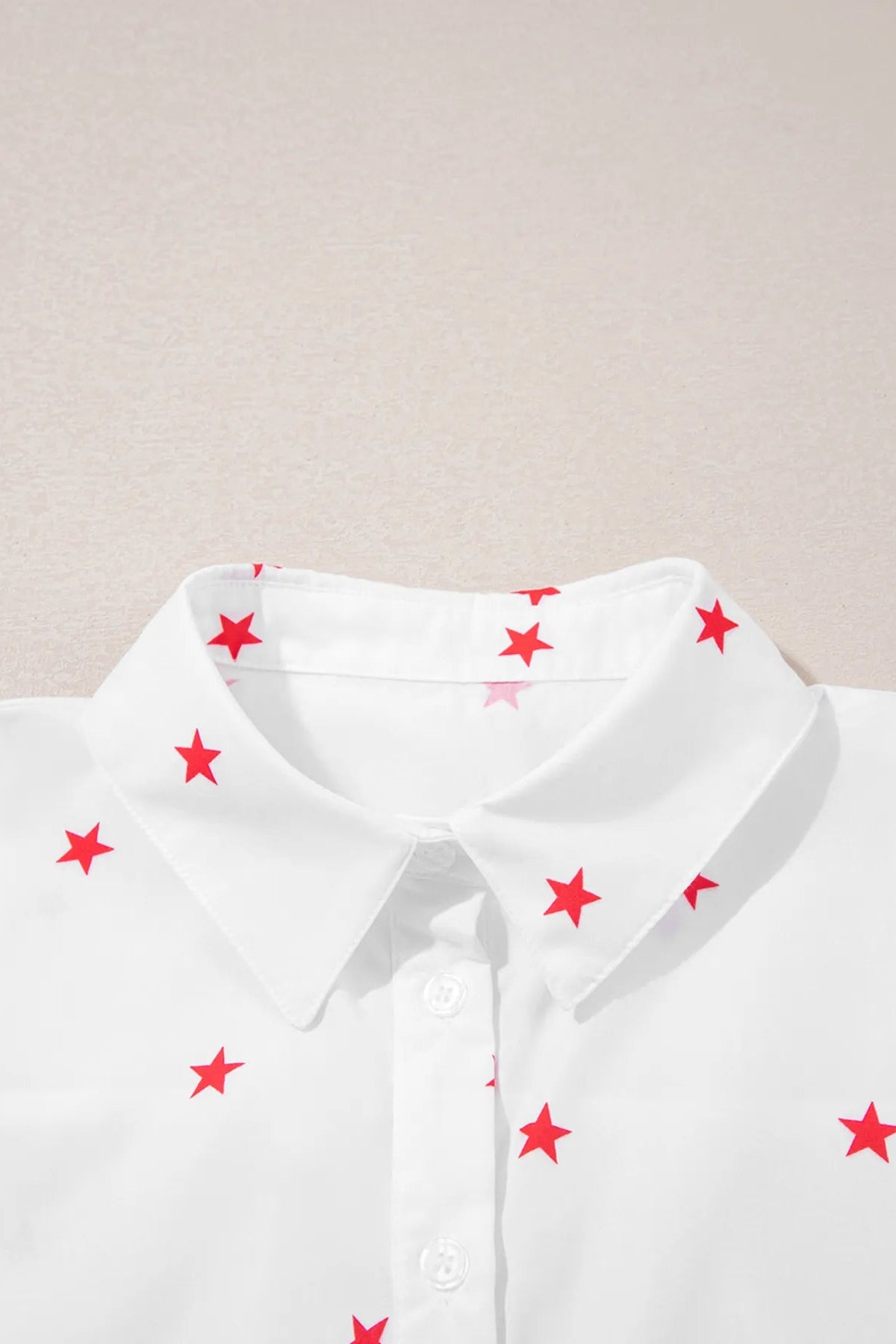 Star Print Puff Sleeve Button-Up Shirt - Love Classic 6