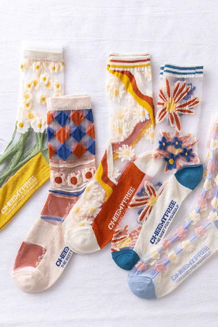 5-Pair Mesh Socks For Women