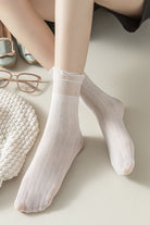 Sheer Ruffle Tulle Sock Ivory - Love Classic 3