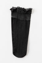 Sheer Ruffle Tulle Sock Black - Love Classic