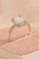 925 Sterling Silver Zircon Rectangle Ring - Love Classic 3