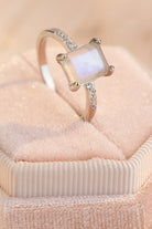 925 Sterling Silver Zircon Rectangle Ring - Love Classic 5