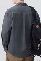 Men's Long Sleeve Denim Shirt Grey - Love Classic 6