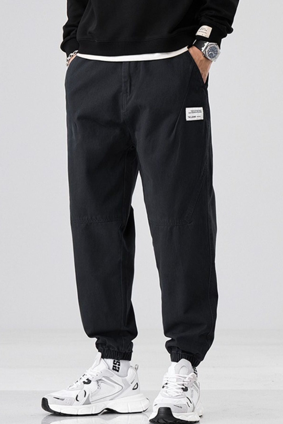 Loose Fit Drawstring Joggers Black - Love Classic 2