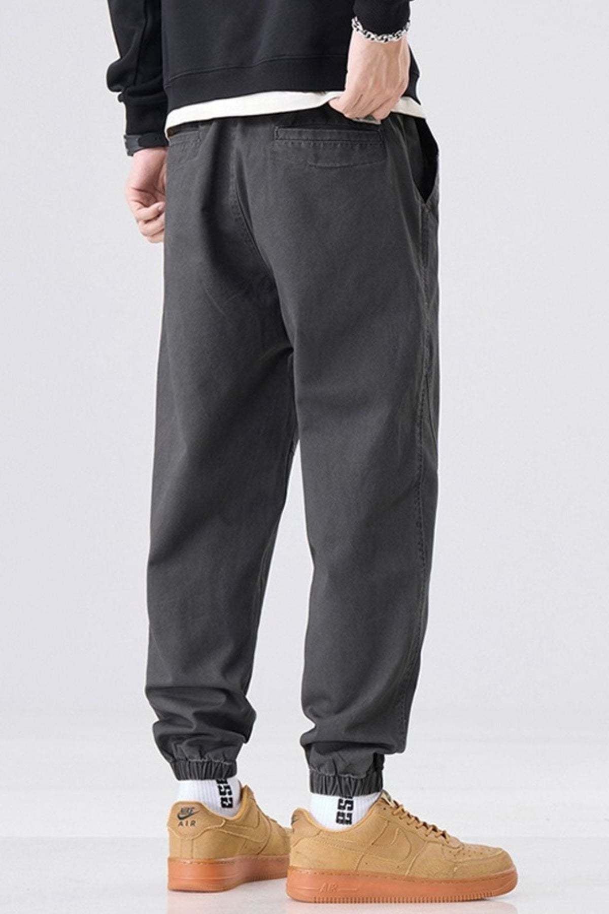 Loose Fit Drawstring Joggers Dark Gray - Love Classic 2