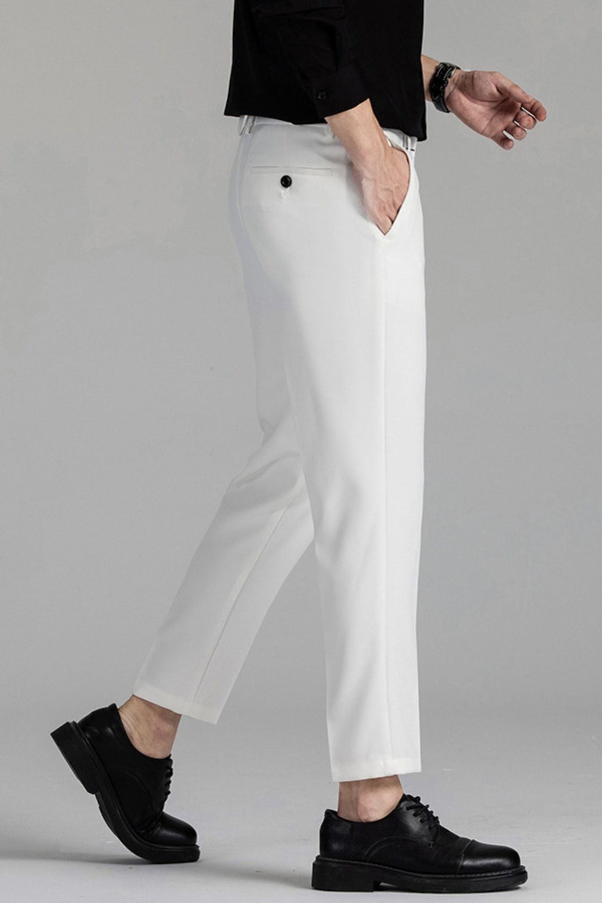Men's Slim Fit Pants White - Love Classic 3